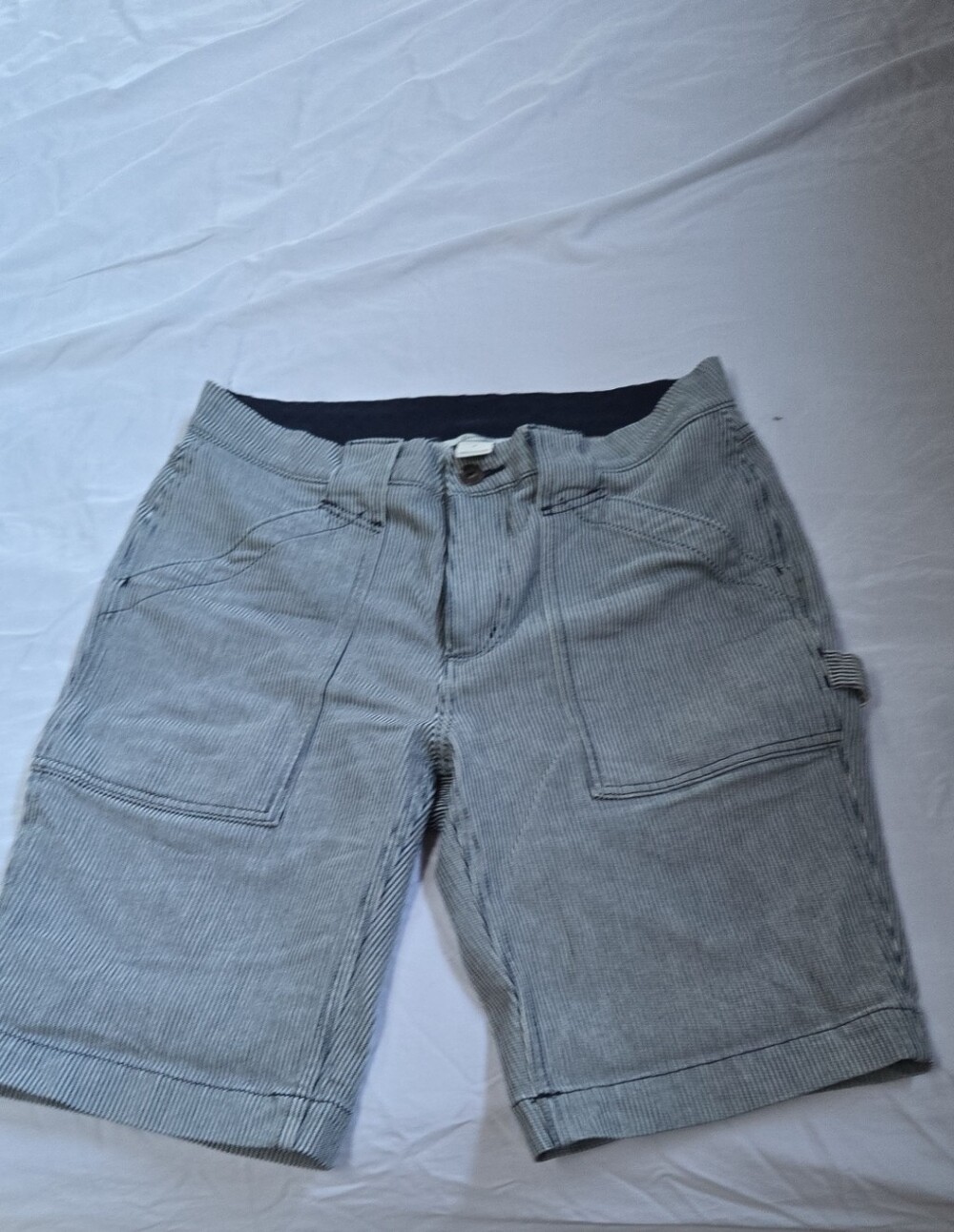 Women's Gray Pinstripe Shorts